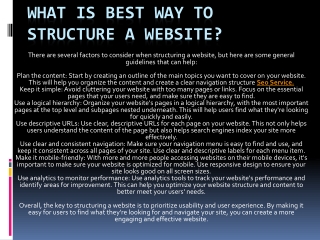 What is best way to structure a website