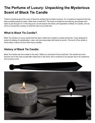 what does black tie candle smell like