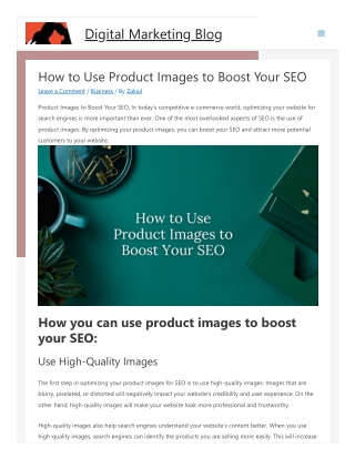 How To Use Product Images To Boost Your SEO