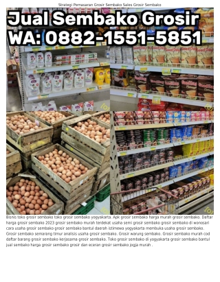 O882-1551-5851 (WA) Grosir Sembako Weleri Modal Awal Usaha Grosir Sembako