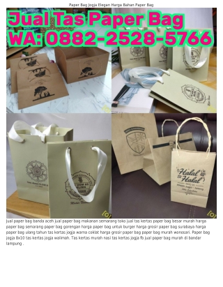 O882·2528·5ᜪϬϬ (WA) Jual Paper Bag Di Bogor Tas Kertas Snack