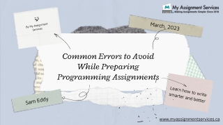 Common Errors to Avoid While Preparing Programming Assignments