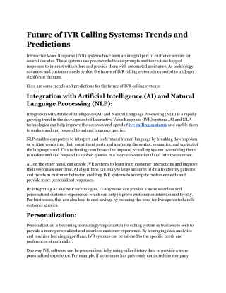 Future of IVR Calling Systems_ Trends and Predictions.docx