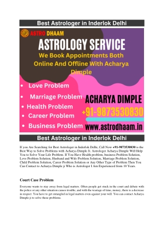 Best Astrologer in Inderlok Delhi  91-9873530830