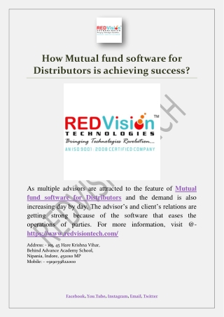 How Mutual fund software for Distributors is achieving success