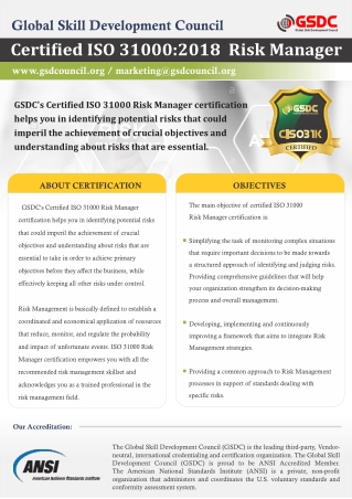 Get Certified as an ISO 31000 Risk Manager to Advance Your Skills