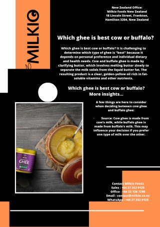 which ghee is best cow or buffalo