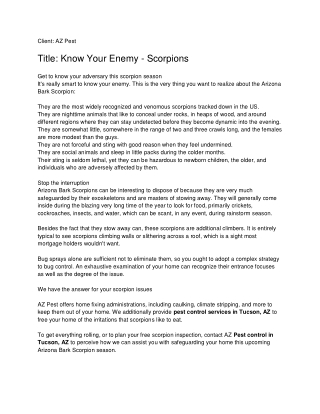 Know Your Enemy - Scorpions_ AZ Pest