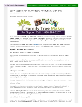 Easy Steps Sign in Ancestry Account & Sign out
