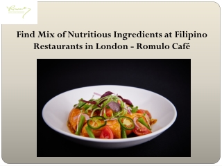 Filipino Restaurants in London - Romulo Café