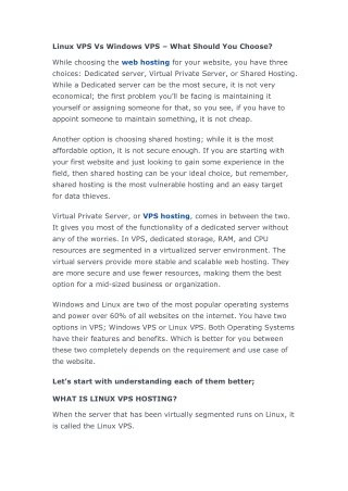 Linux VPS Vs Windows VPS – What Should You Choose
