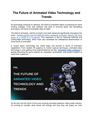 The Future of Animated Video Technology and Trends