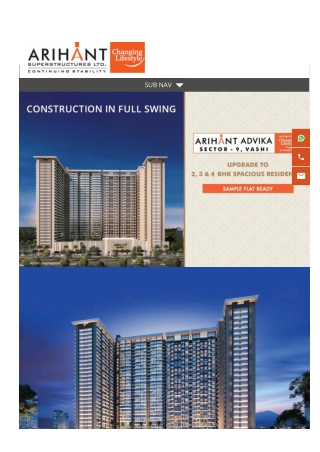 Arihant Advika is one of the best project with good amenities in Vashi