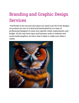 Branding and Graphic Design Services