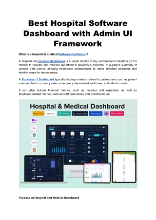 _Best Hospital Software Dashboard with Admin UI Framework