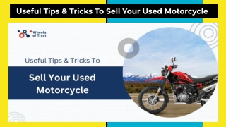 Useful Tips & Tricks To Sell Your Used Motorcycle