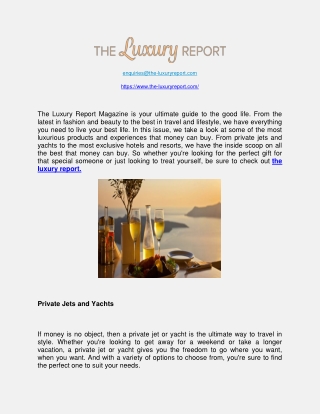 The Luxury Report