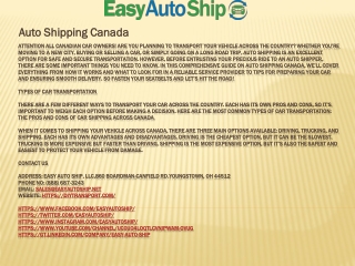 Auto Shipping Canada