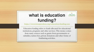 what is education funding usa ppt