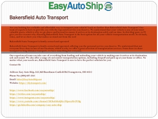 Bakersfield Auto Transport