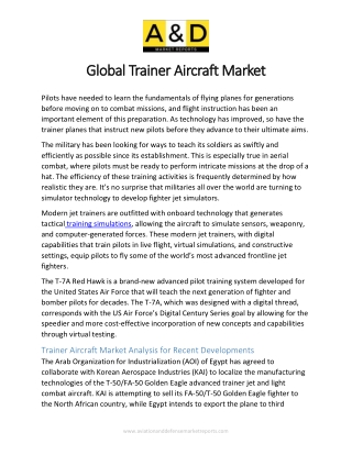 Global Trainer Aircraft Market