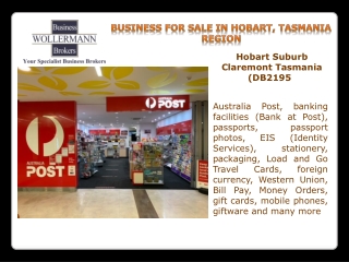 Business for Sale in Hobart, Tasmania Region PPT