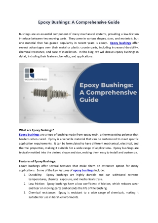 Epoxy Bushings A Comprehensive Guide