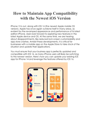 How to Maintain App Compatibility with the Newest iOS Version