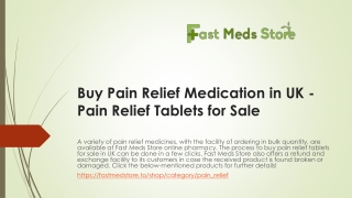 Buy Pain Relief Medication in UK - Pain Relief Tablets for Sale