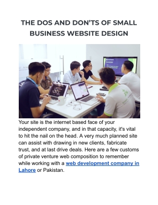 THE DOS AND DON’TS OF SMALL BUSINESS WEBSITE DESIGN