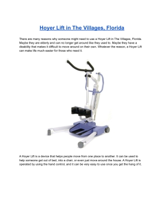 Hoyer Lift in The Villages, Florida