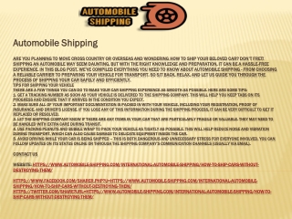 Automobile Shipping