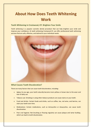 About How Does Teeth Whitening Work