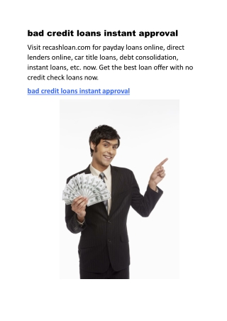 bad credit loans instant approval