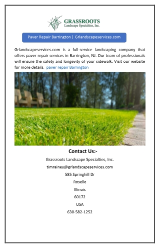 Paver Repair Barrington | Grlandscapeservices.com