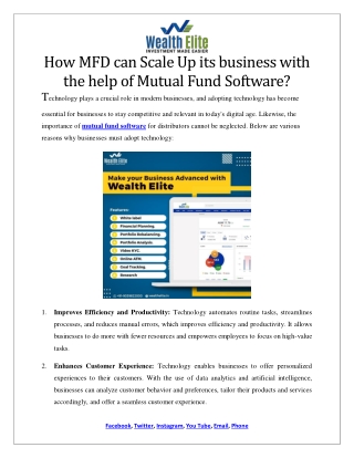 How MFD can Scale Up its business with the help of Mutual Fund Software (1)