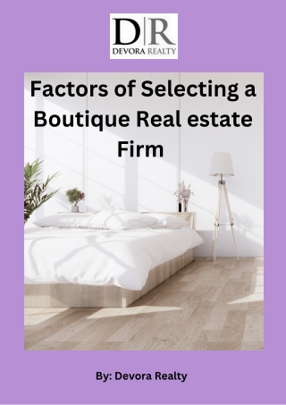 Factors for Selecting a Boutique Commercial Real Estate Firm