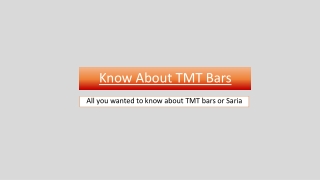 Know More About TMT Bars