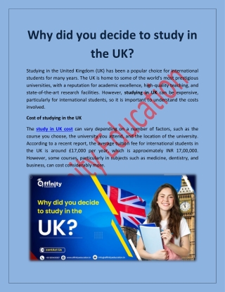 Why did you decide to study in the UK?