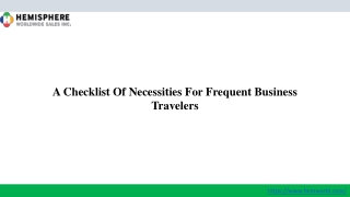 A Checklist Of Necessities For Frequent Business Travelers