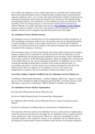 Air Ambulance Services Market