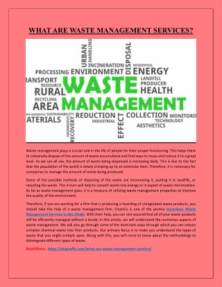WHAT ARE WASTE MANAGEMENT SERVICES?