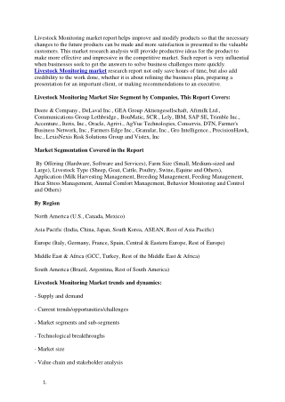 Livestock Monitoring Market