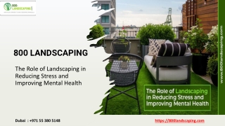 The Role of Landscaping in Reducing Stress and Improving Mental Health