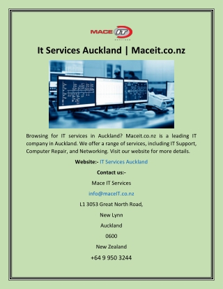 It Services Auckland  Maceit.co.nz