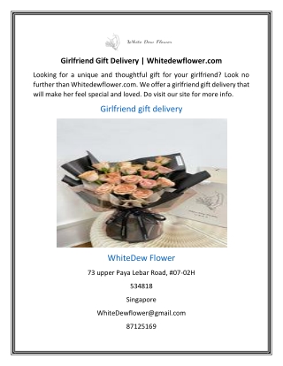Girlfriend Gift Delivery | Whitedewflower.com