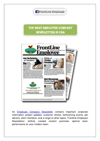 Top Best Employee Company Newsletter In USA