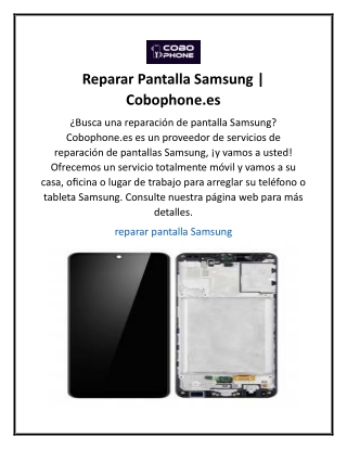 Reparar Pantalla Samsung  Cobophone.es