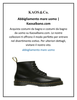 Abbigliamento mare uomo  Kaosalbano.com