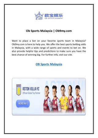 Ob Sports Malaysia Ob9my.com